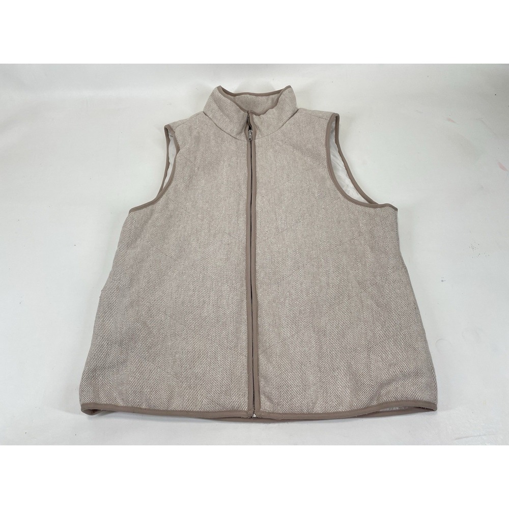 BKE Buckle Ivory Tweed Herringbone Vest Womens‎ Size L